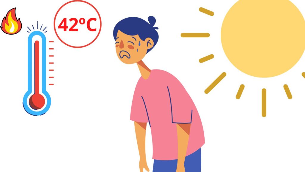 Ilustración golpe de calor