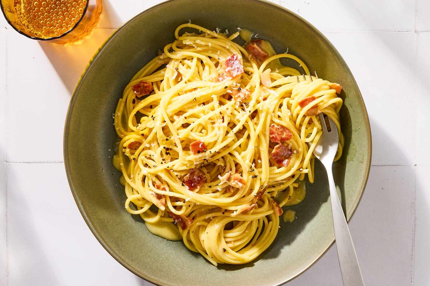 Espagueti con tocino